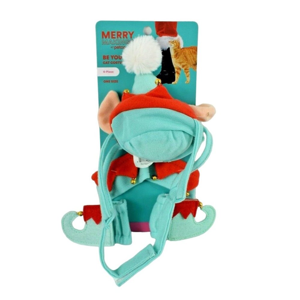 Merry Makings Be Your Elf 4 Piece Christmas Holiday Cat Costume New